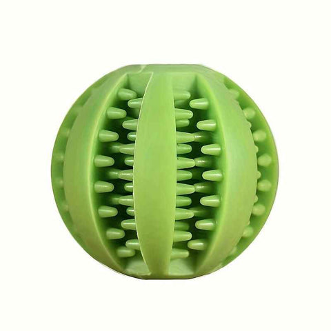 Interactive Dog Chew Toy for Small Breeds - Durable Rubber Treat Dispensing Ball for Dental Cleaning, Slow Feeding, and Fun Playtime with Your Furry Friend (7cm, Green)