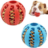 Interactive Dog Chew Toy for Small Breeds - Durable Rubber Treat Dispensing Ball for Dental Cleaning, Slow Feeding, and Fun Playtime with Your Furry Friend (7cm, Red)