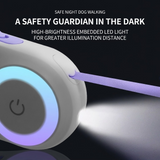 Illuminated Retractable Dog Leash with Touch-Control Brake and RGB Breathing Light, 360° Tangle-Free, Ergonomic Anti-Slip Handle for Medium and Small Dogs, Perfect for Night Walks and Everyday Strolls (Mint 5M(16.4ft)) In Australia - Darrahopens