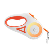 Illuminated Retractable Dog Leash with Touch-Control Brake and RGB Breathing Light, 360° Tangle-Free, Ergonomic Anti-Slip Handle for Medium and Small Dogs, Perfect for Night Walks and Everyday Strolls (Orange 3M(9.84ft))