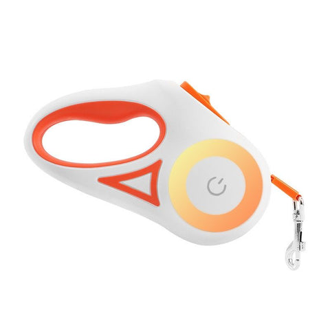 Illuminated Retractable Dog Leash with Touch-Control Brake and RGB Breathing Light, 360° Tangle-Free, Ergonomic Anti-Slip Handle for Medium and Small Dogs, Perfect for Night Walks and Everyday Strolls (Orange 3M(9.84ft))