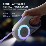 Illuminated Retractable Dog Leash with Touch-Control Brake and RGB Breathing Light, 360° Tangle-Free, Ergonomic Anti-Slip Handle for Medium and Small Dogs, Perfect for Night Walks and Everyday Strolls (Purple 3M(9.84ft)) In Australia - Darrahopens
