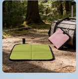 Ultralight Portable Folding Seat Cushion – Waterproof, Tear-Resistant PU Outdoor Mat for Hiking, Camping, Picnics, and Park Relaxation with Carabiner Clip and Compact Foldable Design (Black)