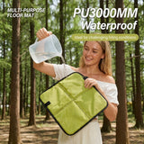 Ultralight Portable Folding Seat Cushion – Waterproof, Tear-Resistant PU Outdoor Mat for Hiking, Camping, Picnics, and Park Relaxation with Carabiner Clip and Compact Foldable Design (Green)