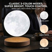 Darrahopens Home & Garden > Lighting > Night Lights & Ambient Lighting Levitating Moon Lamp with 3D Printed Crater Texture, Touch Control Three Color Modes, Magnetic Floating Globe with 360° Rotation, Ideal Bedside Night Light and Desk Decor for Home Office Gifting (Classic 3‑Color, Super Bright)