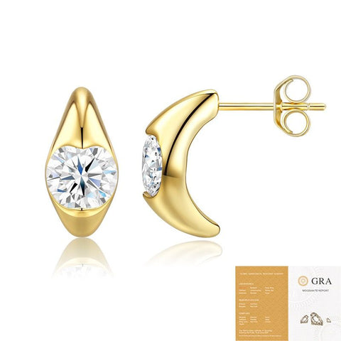 Elevate your everyday elegance with these luxurious moissanite drop earrings, featuring brilliant round-cut stones in a radiant gold setting. Designed for versatile wear, they effortlessly transition from chic daily office attire to refined formal occasio