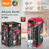 6.8L Electric Thermostatic Hot Water Boiler with Stainless Steel Interior, Floral Pattern, Keep Warm Function for Home and Small Office Daily Hot Water Use (Red) In Australia - Darrahopens