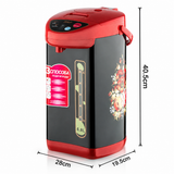 6.8L Electric Thermostatic Hot Water Boiler with Stainless Steel Interior, Floral Pattern, Keep Warm Function for Home and Small Office Daily Hot Water Use (Red) In Australia - Darrahopens