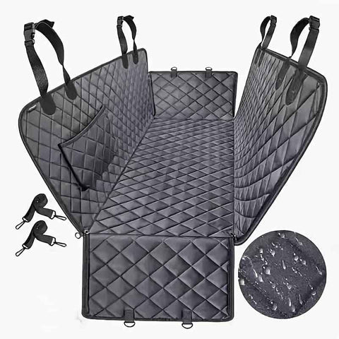 100% Waterproof Pet Car Seat Cover Hammock – Heavy-Duty 600D Scratch-Resistant, Anti-Slip, Soft & Durable Dog Seat Protector for Cars, Trucks, and SUVs – Fits Rear Seats with Easy Foldable Design (Black)