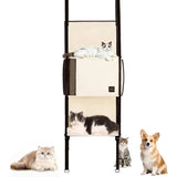 Space-Saving Over-the-Door Cat Hammock with Three Cozy Tiers, Breathable Mesh Lounges, and Sturdy Metal Frame for Multi-Cat Households, Perfect for Indoor Play and Rest Without Floor Footprint. (Beige) In Australia - Darrahopens