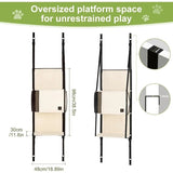 Space-Saving Over-the-Door Cat Hammock with Three Cozy Tiers, Breathable Mesh Lounges, and Sturdy Metal Frame for Multi-Cat Households, Perfect for Indoor Play and Rest Without Floor Footprint. (Beige) In Australia - Darrahopens