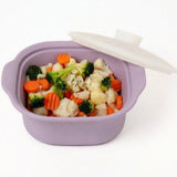 Multipurpose Platinum Silicone Steamer Pot – Food-Grade, Freezer-to-Oven Safe, Microwave & Dishwasher Friendly for Meal Prep, Baby Food, and Everyday Cooking (600ml, Purple) In Australia - Darrahopens