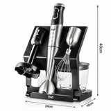 5-in-1 Handheld Immersion Blender Set with 500W Motor, Stainless Steel Blades, 700ml Beaker, Chopper Bowl, Whisk and Masher Attachments for Smoothies, Baby Food, Soups and Baking (Silver) In Australia - Darrahopens