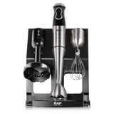 5-in-1 Handheld Immersion Blender Set with 500W Motor, Stainless Steel Blades, 700ml Beaker, Chopper Bowl, Whisk and Masher Attachments for Smoothies, Baby Food, Soups and Baking (Silver)