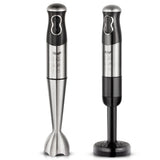 5-in-1 Handheld Immersion Blender Set with 500W Motor, Stainless Steel Blades, 700ml Beaker, Chopper Bowl, Whisk and Masher Attachments for Smoothies, Baby Food, Soups and Baking (Silver)