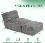 Darrahopens Furniture > Sofas > Sofas & Sofa Beds Ergonomic Bean Bag Chaise Lounger with Vertical Plush Fabric and High-Density Foam for Living Room Reading, Napping, and TV Watching (Beige) In Australia - Darrahopens