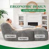 Darrahopens Furniture > Sofas > Sofas & Sofa Beds Ergonomic Bean Bag Chaise Lounger with Vertical Plush Fabric and High-Density Foam for Living Room Reading, Napping, and TV Watching (Blush) In Australia - Darrahopens