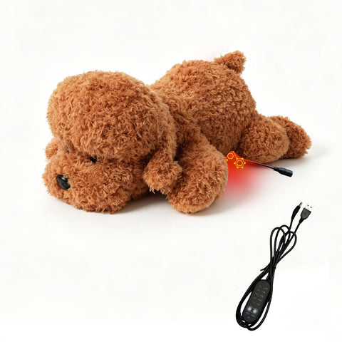 USB Heated Plush Dog Pillow – Soft Warm Stuffed Animal for Cozy Snuggling, Body Warmth & Relaxation at Home (Brown Teddy Bear) In Australia - Darrahopens