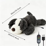 USB Heated Plush Dog Pillow – Soft Warm Stuffed Animal for Cozy Snuggling, Body Warmth & Relaxation at Home (Camel Golden Retriever)