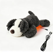 USB Heated Plush Dog Pillow – Soft Warm Stuffed Animal for Cozy Snuggling, Body Warmth & Relaxation at Home (Dark Grey Border Collie) In Australia - Darrahopens