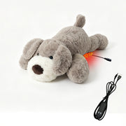 USB Heated Plush Dog Pillow – Soft Warm Stuffed Animal for Cozy Snuggling, Body Warmth & Relaxation at Home (Light Grey Schnauzer) In Australia - Darrahopens