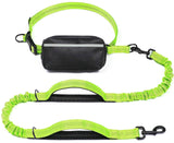 Hands-Free Dog Leash Set with Waist Belt and Storage Pouch, Shock-Absorbing Bungee Leash for Jogging, Walking, and Outdoor Adventures, Reflective Safety Design for Night Use (GrassGreen) In Australia - Darrahopens