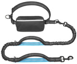 Hands-Free Dog Leash Set with Waist Belt and Storage Pouch, Shock-Absorbing Bungee Leash for Jogging, Walking, and Outdoor Adventures, Reflective Safety Design for Night Use (Orange)
