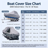 Darrahopens Home & Garden > Shading > Umbrellas & Sunshades 600D Oxford Fabric Boat Cover with UV and Waterproof PU Coating, Fits T-Top and JUMBO Boats, Protects Against Sun, Dust, and Rain for Outdoor Storage and Trailer Use (T-TOP Silver Grey, S02) In Australia - Darrahopens
