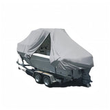 Darrahopens Home & Garden > Shading > Umbrellas & Sunshades 600D Oxford Fabric Boat Cover with UV and Waterproof PU Coating, Fits T-Top and JUMBO Boats, Protects Against Sun, Dust, and Rain for Outdoor Storage and Trailer Use (T-TOP Silver Grey, S07) In Australia - Darrahopens