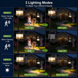 Solar Powered Outdoor Wall Lamp with Radar Motion Sensor, Dual Installation as Wall Mount or Ground Spike, Rechargeable Garden Path Light, Warm White Glow for Patio, Lawn, and Entryway Illumination (Warm Light, 4PCS) In Australia - Darrahopens