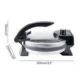 Versatile Electric Crepe Maker and Pancake Machine with Non-Stick Heating Plates, Stainless Steel Body, and Adjustable Temperature Control for Home Kitchen Cooking of Pizzas, Tortillas, and More (Silver)