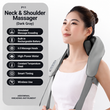 Wireless U-Shaped Neck and Shoulder Massager with Adjustable Strap for Home Office and Full Body Relaxation (Grey) In Australia - Darrahopens