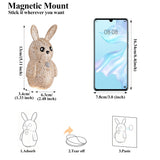 Adorable Cartoon Rabbit LED Motion Sensor Wall Light, Rechargeable Magnetic Cordless Night Lamp for Bedroom, Hallway, Stairs, and Kitchen with Dimmable Brightness and Adjustable Warm-to-Cool Glow (Gold, 3PCS)