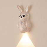Adorable Cartoon Rabbit LED Motion Sensor Wall Light, Rechargeable Magnetic Cordless Night Lamp for Bedroom, Hallway, Stairs, and Kitchen with Dimmable Brightness and Adjustable Warm-to-Cool Glow (Gold, 3PCS)