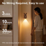 Adorable Cartoon Rabbit LED Motion Sensor Wall Light, Rechargeable Magnetic Cordless Night Lamp for Bedroom, Hallway, Stairs, and Kitchen with Dimmable Brightness and Adjustable Warm-to-Cool Glow (Wood Grain, 1PCS)