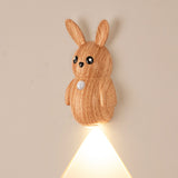 Adorable Cartoon Rabbit LED Motion Sensor Wall Light, Rechargeable Magnetic Cordless Night Lamp for Bedroom, Hallway, Stairs, and Kitchen with Dimmable Brightness and Adjustable Warm-to-Cool Glow (Wood Grain, 2PCS) In Australia - Darrahopens