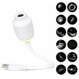 USB-Powered Star Projector Lamp with 12 Interchangeable Slides, Adjustable Focus and 160° Projection for Bedroom Decoration, Car Atmosphere, and Romantic Surprise Scenes (White)