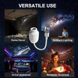 USB-Powered Star Projector Lamp with 12 Interchangeable Slides, Adjustable Focus and 160° Projection for Bedroom Decoration, Car Atmosphere, and Romantic Surprise Scenes (White)