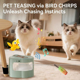 Interactive Rolling Cat Toy with Feather Wand Attachment – Auto-Moving Self-Play Ball for Indoor Cats, Smart Motion-Activated Chaser to Spark Hunting Instincts, Boost Daily Exercise, and Curb Boredom-Induced Destructive Behavior (Blue)