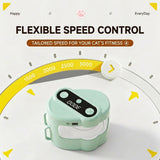 Interactive Rolling Cat Toy with Feather Wand Attachment – Auto-Moving Self-Play Ball for Indoor Cats, Smart Motion-Activated Chaser to Spark Hunting Instincts, Boost Daily Exercise, and Curb Boredom-Induced Destructive Behavior (Green)