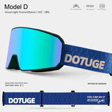 DOTUGE DGZ-Z11 Ski Goggles with Italian REVO Coating, Anti-Fog Dual-Layer HD Lens, UV400 Protection, Cylindrical Design for Skiing, Snowboarding, and Winter Outdoor Sports (B)