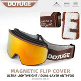 DOTUGE DGZ-Z11 Ski Goggles with Italian REVO Coating, Anti-Fog Dual-Layer HD Lens, UV400 Protection, Cylindrical Design for Skiing, Snowboarding, and Winter Outdoor Sports (C)