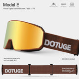 DOTUGE DGZ-Z11 Ski Goggles with Italian REVO Coating, Anti-Fog Dual-Layer HD Lens, UV400 Protection, Cylindrical Design for Skiing, Snowboarding, and Winter Outdoor Sports (C)