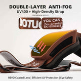 DOTUGE DGZ-Z11 Ski Goggles with Italian REVO Coating, Anti-Fog Dual-Layer HD Lens, UV400 Protection, Cylindrical Design for Skiing, Snowboarding, and Winter Outdoor Sports (F)