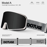 DOTUGE DGZ-Z11 Ski Goggles with Italian REVO Coating, Anti-Fog Dual-Layer HD Lens, UV400 Protection, Cylindrical Design for Skiing, Snowboarding, and Winter Outdoor Sports (F)