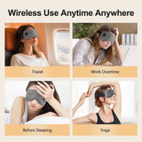 Wireless Smart Heated Eye Mask with 3-Temperature Control, Ergonomic Design for Eye Relief, Ideal for Sleep, Travel, and Office Relaxation (Black)