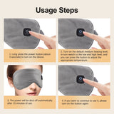 Wireless Smart Heated Eye Mask with 3-Temperature Control, Ergonomic Design for Eye Relief, Ideal for Sleep, Travel, and Office Relaxation (Black)