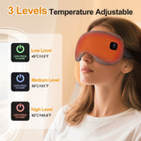 Wireless Smart Heated Eye Mask with 3-Temperature Control, Ergonomic Design for Eye Relief, Ideal for Sleep, Travel, and Office Relaxation (Black)