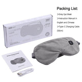Wireless Smart Heated Eye Mask with 3-Temperature Control, Ergonomic Design for Eye Relief, Ideal for Sleep, Travel, and Office Relaxation (Grey)