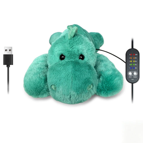 USB-Powered Dinosaur Plush Heating Pillow – Soft, Cuddly, and Warm for Cozy Lounging at Home, Office, or Car – Perfect for Belly, Back, or Lap Warmth (Green) In Australia - Darrahopens